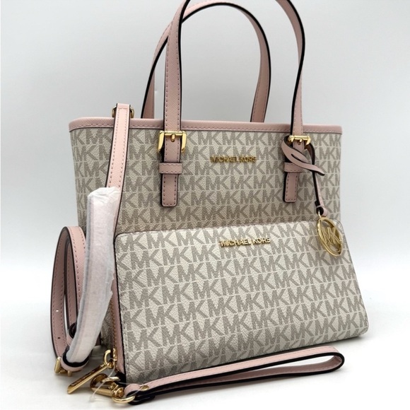 Michael Kors Jet Set Travel Extra-Small Top-Zip Tote Bag & Continental Wallet - Picture 3 of 11
